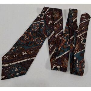 Lazarus men silk neck tie geometric abstract vintage 57"x3.25